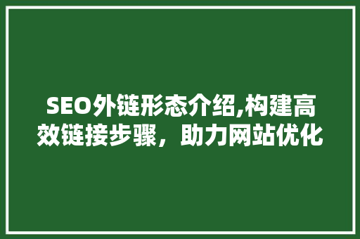 SEO外链形态介绍,构建高效链接步骤，助力网站优化