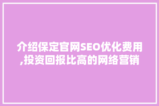 介绍保定官网SEO优化费用,投资回报比高的网络营销之路