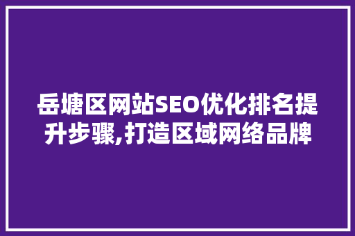 岳塘区网站SEO优化排名提升步骤,打造区域网络品牌新高度