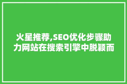 火星推荐,SEO优化步骤助力网站在搜索引擎中脱颖而出