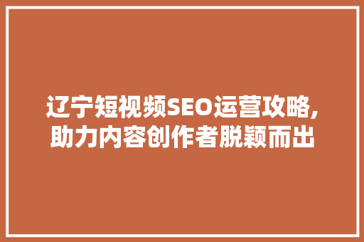 辽宁短视频SEO运营攻略,助力内容创作者脱颖而出