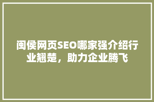 闽侯网页SEO哪家强介绍行业翘楚，助力企业腾飞