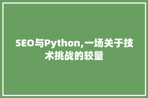 SEO与Python,一场关于技术挑战的较量