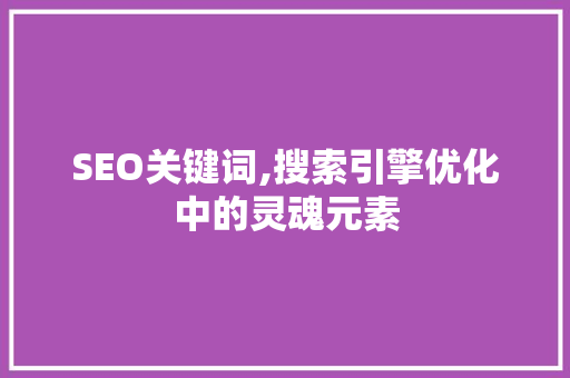 SEO关键词,搜索引擎优化中的灵魂元素