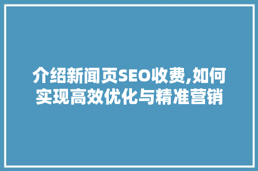 介绍新闻页SEO收费,如何实现高效优化与精准营销