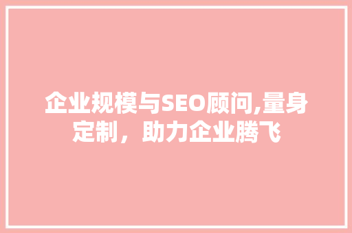 企业规模与SEO顾问,量身定制，助力企业腾飞