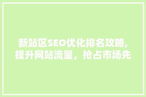 新站区SEO优化排名攻略,提升网站流量，抢占市场先机