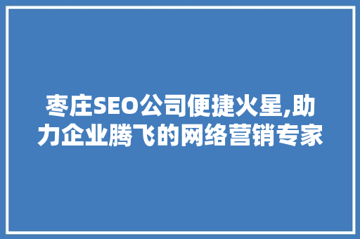 枣庄SEO公司便捷火星,助力企业腾飞的网络营销专家