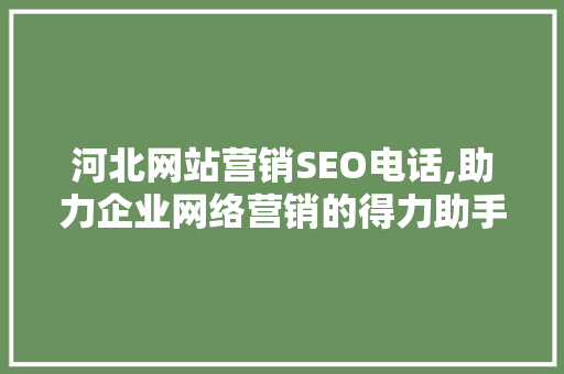 河北网站营销SEO电话,助力企业网络营销的得力助手