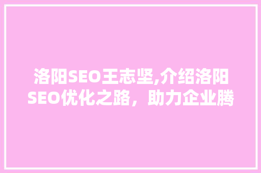 洛阳SEO王志坚,介绍洛阳SEO优化之路，助力企业腾飞