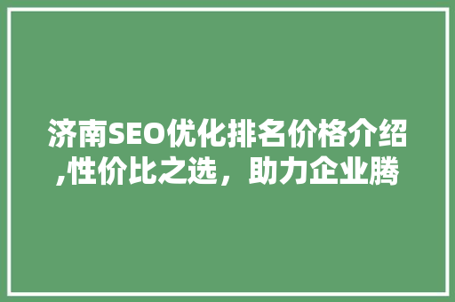济南SEO优化排名价格介绍,性价比之选，助力企业腾飞
