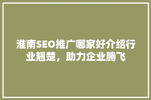 淮南SEO推广哪家好介绍行业翘楚，助力企业腾飞