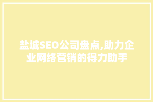 盐城SEO公司盘点,助力企业网络营销的得力助手