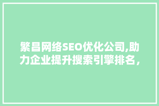 繁昌网络SEO优化公司,助力企业提升搜索引擎排名，抢占市场先机