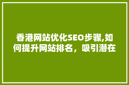 香港网站优化SEO步骤,如何提升网站排名，吸引潜在客户