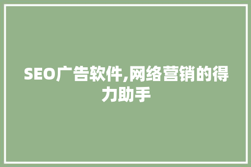 SEO广告软件,网络营销的得力助手