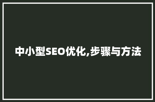 中小型SEO优化,步骤与方法