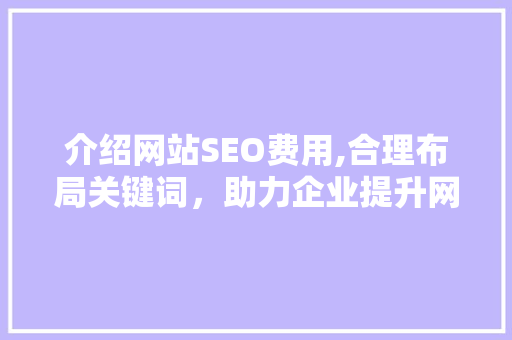 介绍网站SEO费用,合理布局关键词，助力企业提升网络竞争力