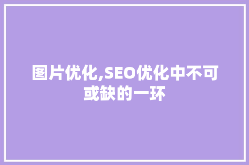 图片优化,SEO优化中不可或缺的一环