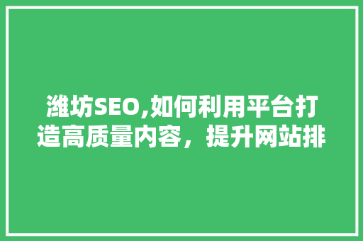 潍坊SEO,如何利用平台打造高质量内容，提升网站排名