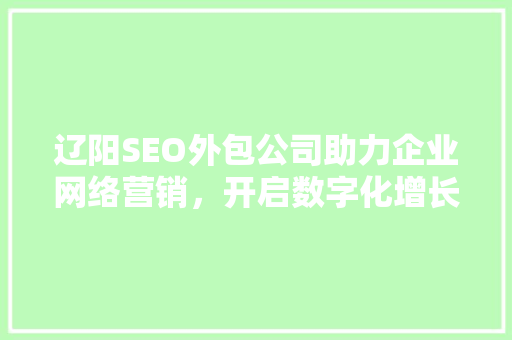 辽阳SEO外包公司助力企业网络营销，开启数字化增长新篇章
