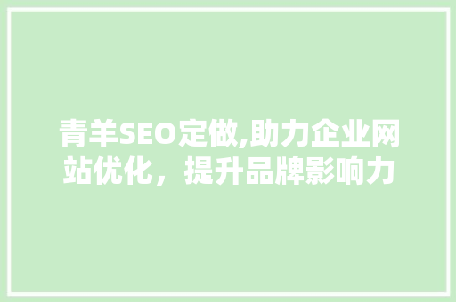 青羊SEO定做,助力企业网站优化，提升品牌影响力