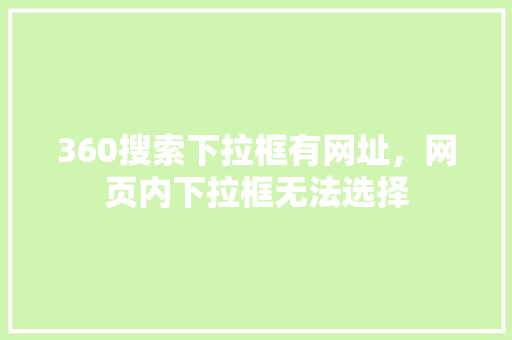 360搜索下拉框有网址，网页内下拉框无法选择