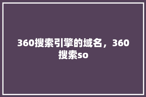 360搜索引擎的域名，360搜索so