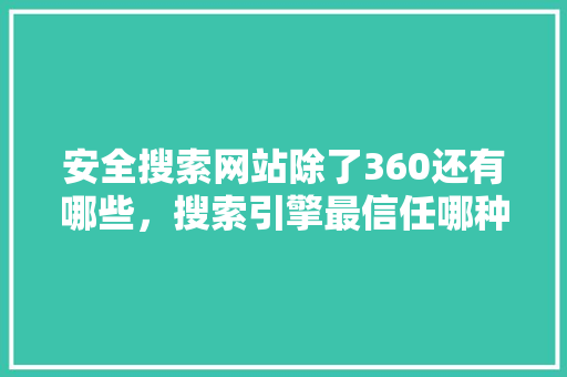 安全搜索网站除了360还有哪些，搜索引擎最信任哪种网站