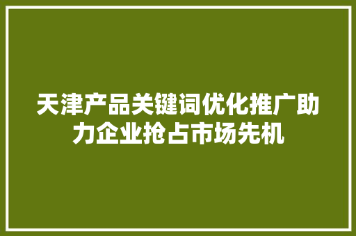 天津产品关键词优化推广助力企业抢占市场先机