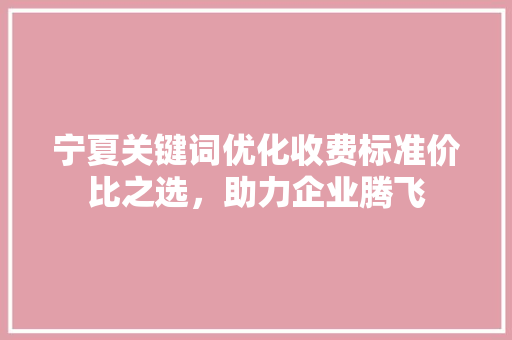 宁夏关键词优化收费标准价比之选，助力企业腾飞