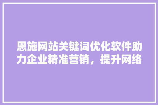 恩施网站关键词优化软件助力企业精准营销，提升网络影响力