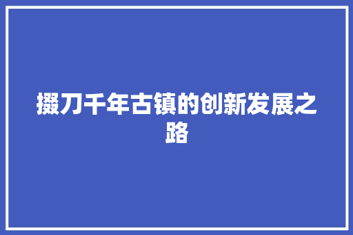 掇刀千年古镇的创新发展之路