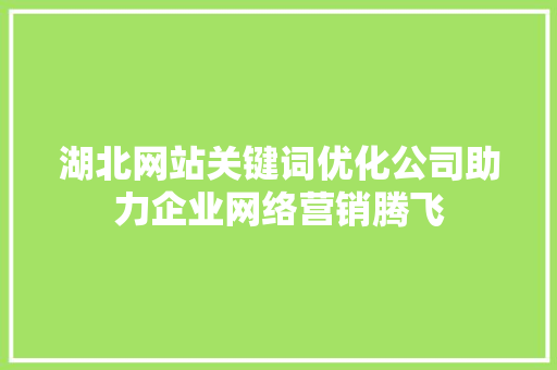 湖北网站关键词优化公司助力企业网络营销腾飞