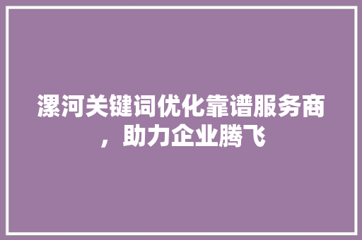 漯河关键词优化靠谱服务商，助力企业腾飞