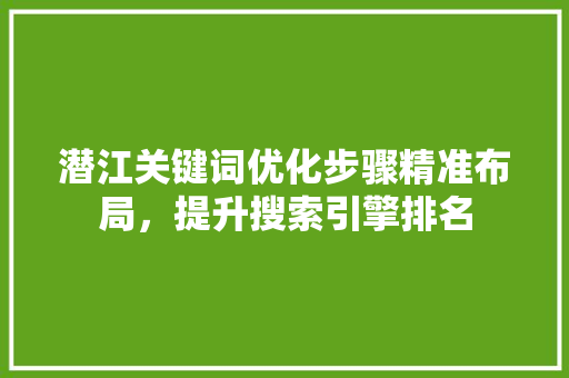 潜江关键词优化步骤精准布局，提升搜索引擎排名