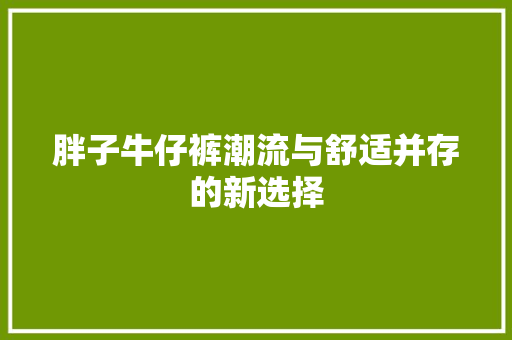 胖子牛仔裤潮流与舒适并存的新选择