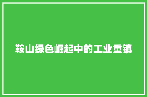 鞍山绿色崛起中的工业重镇