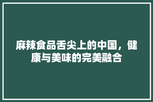 麻辣食品舌尖上的中国，健康与美味的完美融合