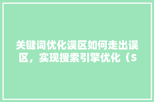 关键词优化误区如何走出误区，实现搜索引擎优化（SEO）的精准之路