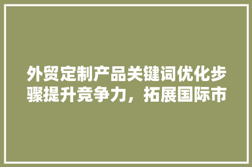 外贸定制产品关键词优化步骤提升竞争力，拓展国际市场