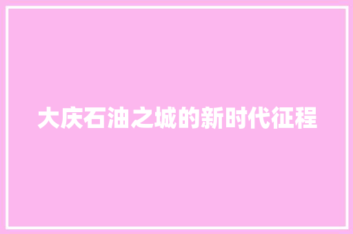 大庆石油之城的新时代征程