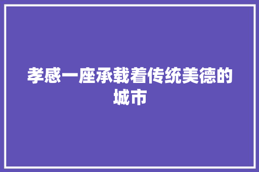 孝感一座承载着传统美德的城市