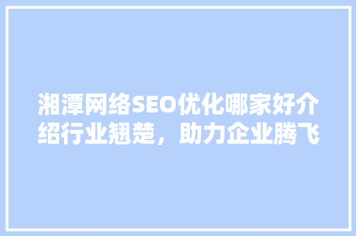 湘潭网络SEO优化哪家好介绍行业翘楚，助力企业腾飞