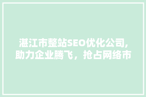 湛江市整站SEO优化公司,助力企业腾飞，抢占网络市场先机