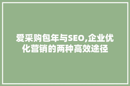 爱采购包年与SEO,企业优化营销的两种高效途径