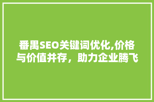 番禺SEO关键词优化,价格与价值并存，助力企业腾飞