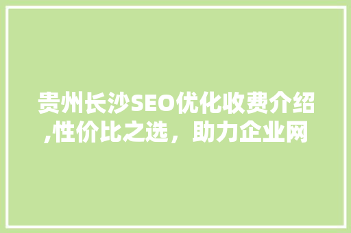 贵州长沙SEO优化收费介绍,性价比之选，助力企业网站流量攀升