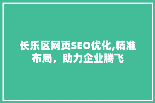 长乐区网页SEO优化,精准布局，助力企业腾飞