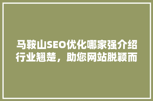 马鞍山SEO优化哪家强介绍行业翘楚，助您网站脱颖而出